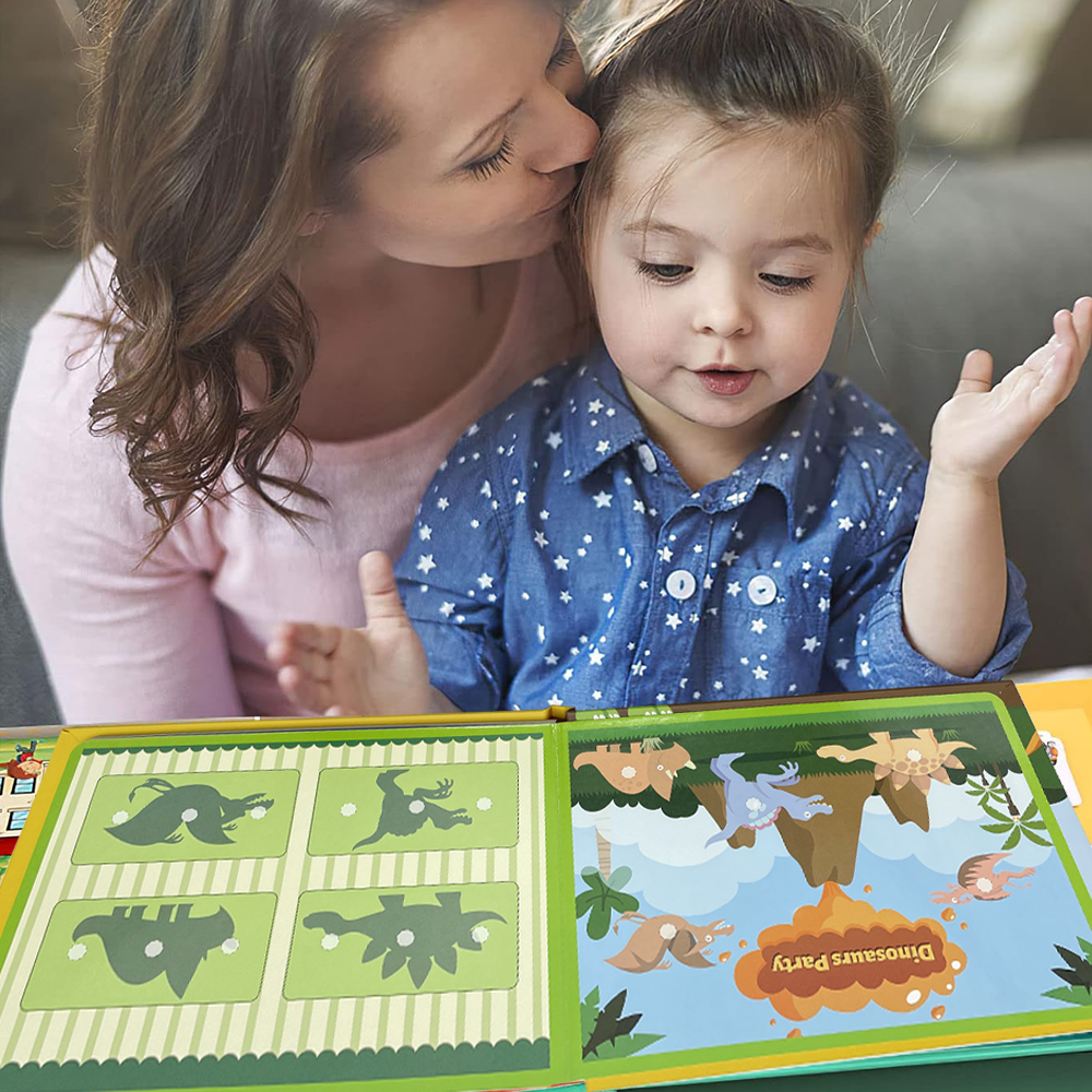 Kids Montessori Picture & Puzzle Sticker Quiet Book - Dinosaur
