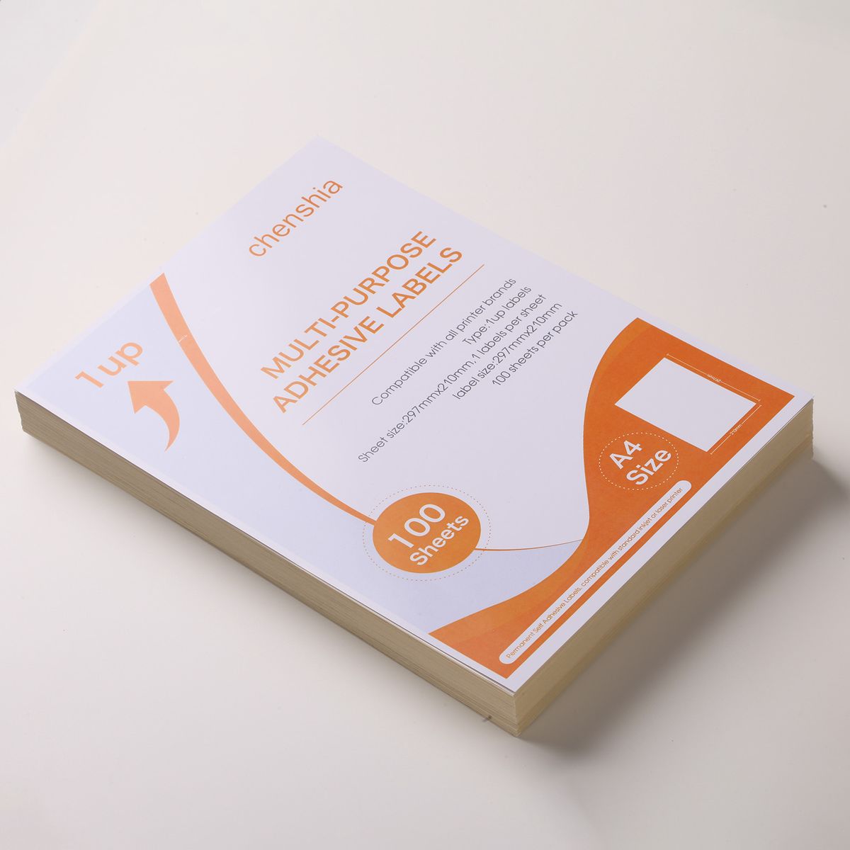 Chenshia 1UP Label Sheet Paper - 1Up Label Self Adhesive A4 Size - 200 Pack