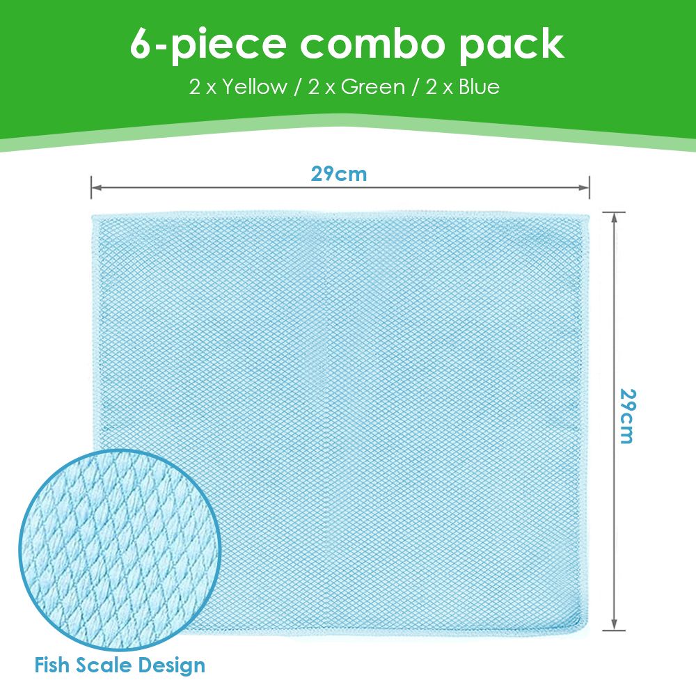 6-Pack Microfibre Glass Polishing Towels