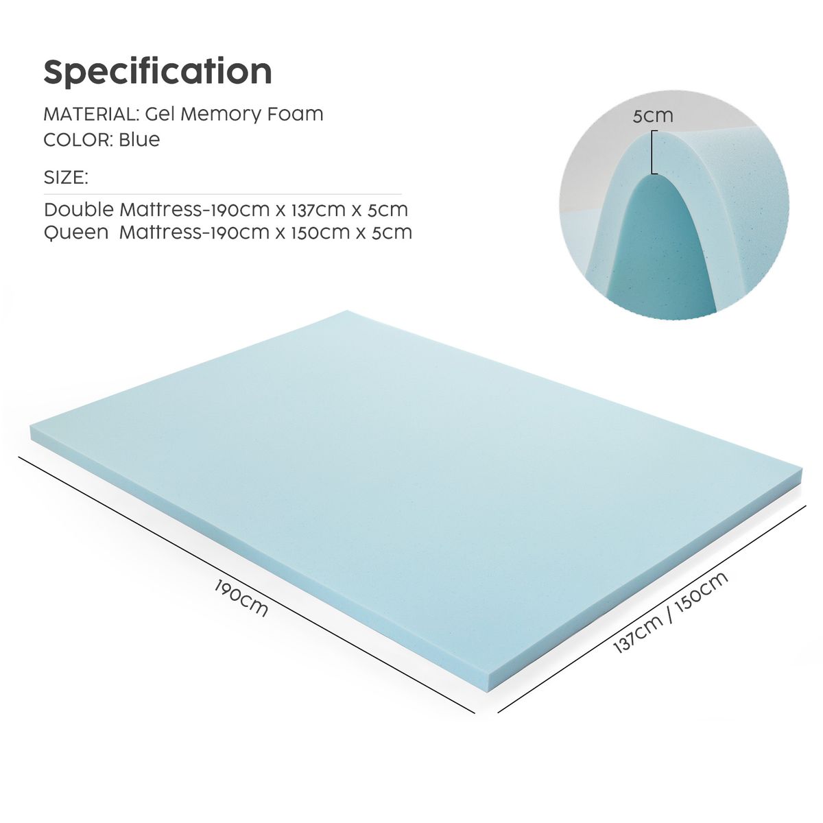 Memory Foam Mattress Topper