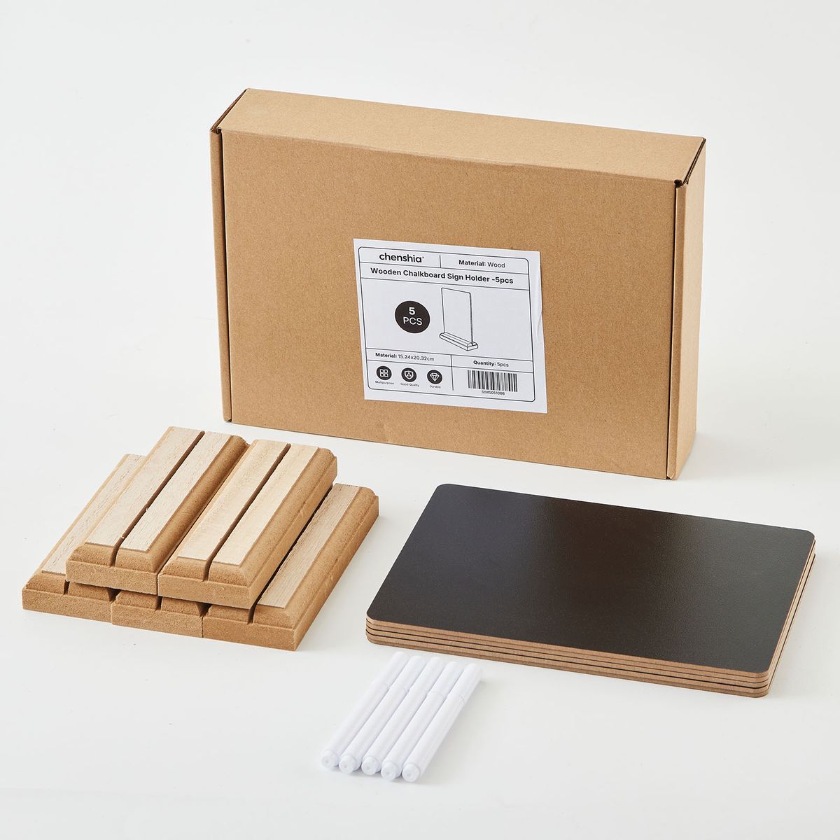 Chenshia 5pc Mini Chalkboard Signs - Food Menu Stands