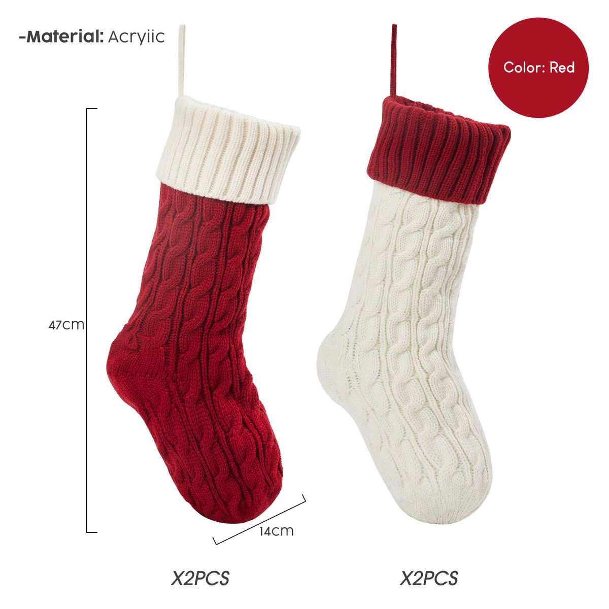 Red Knitted Christmas Stockings