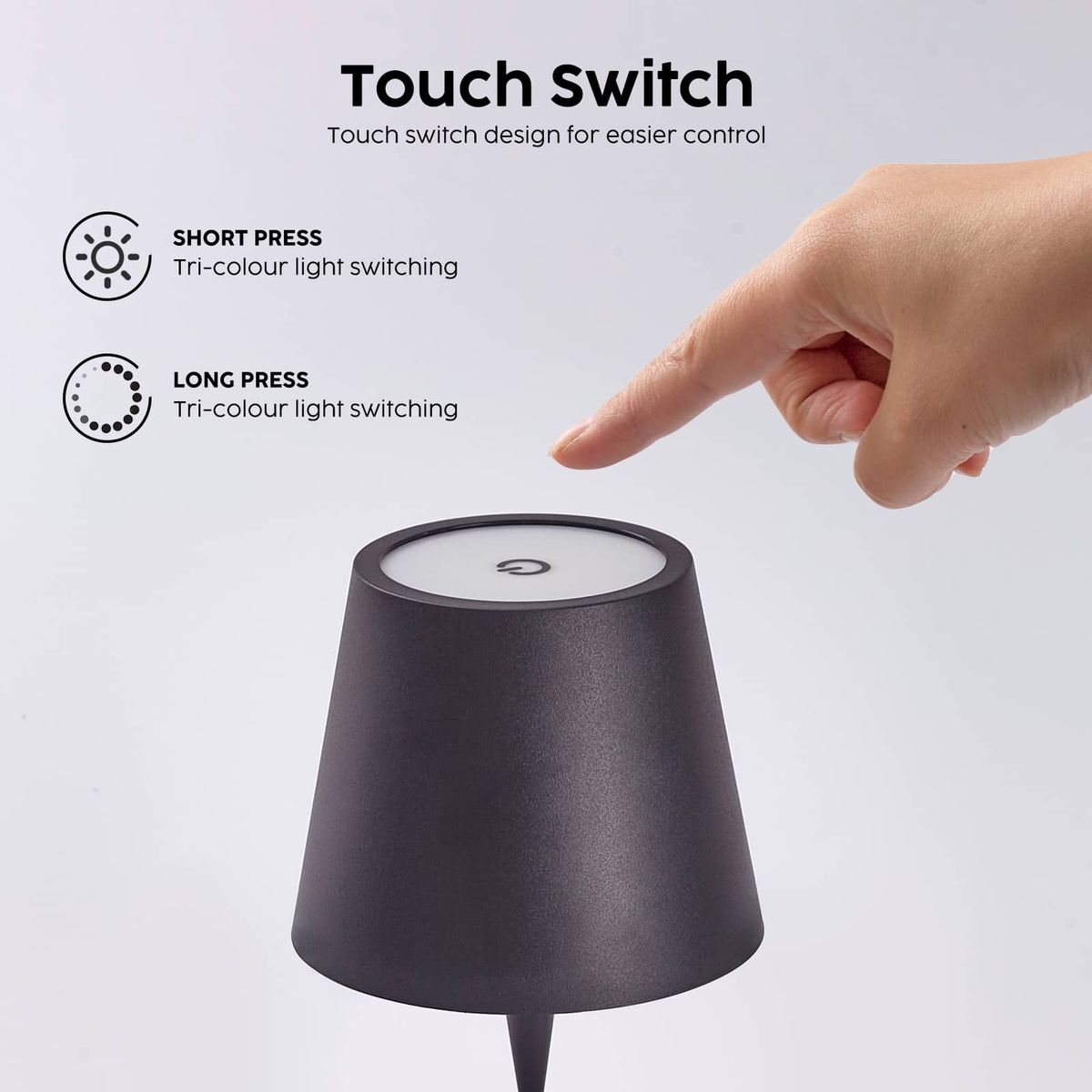 Wireless Bottle Lamp Touch Dimming LED Bar Light Rechargeable Table Lamp