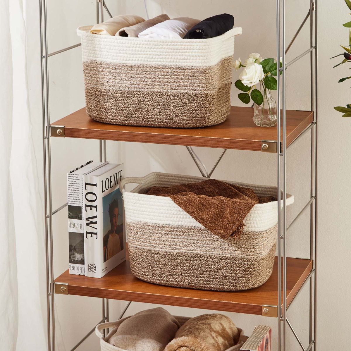 Cotton Rope Woven Storage Baskets - 4 Pack