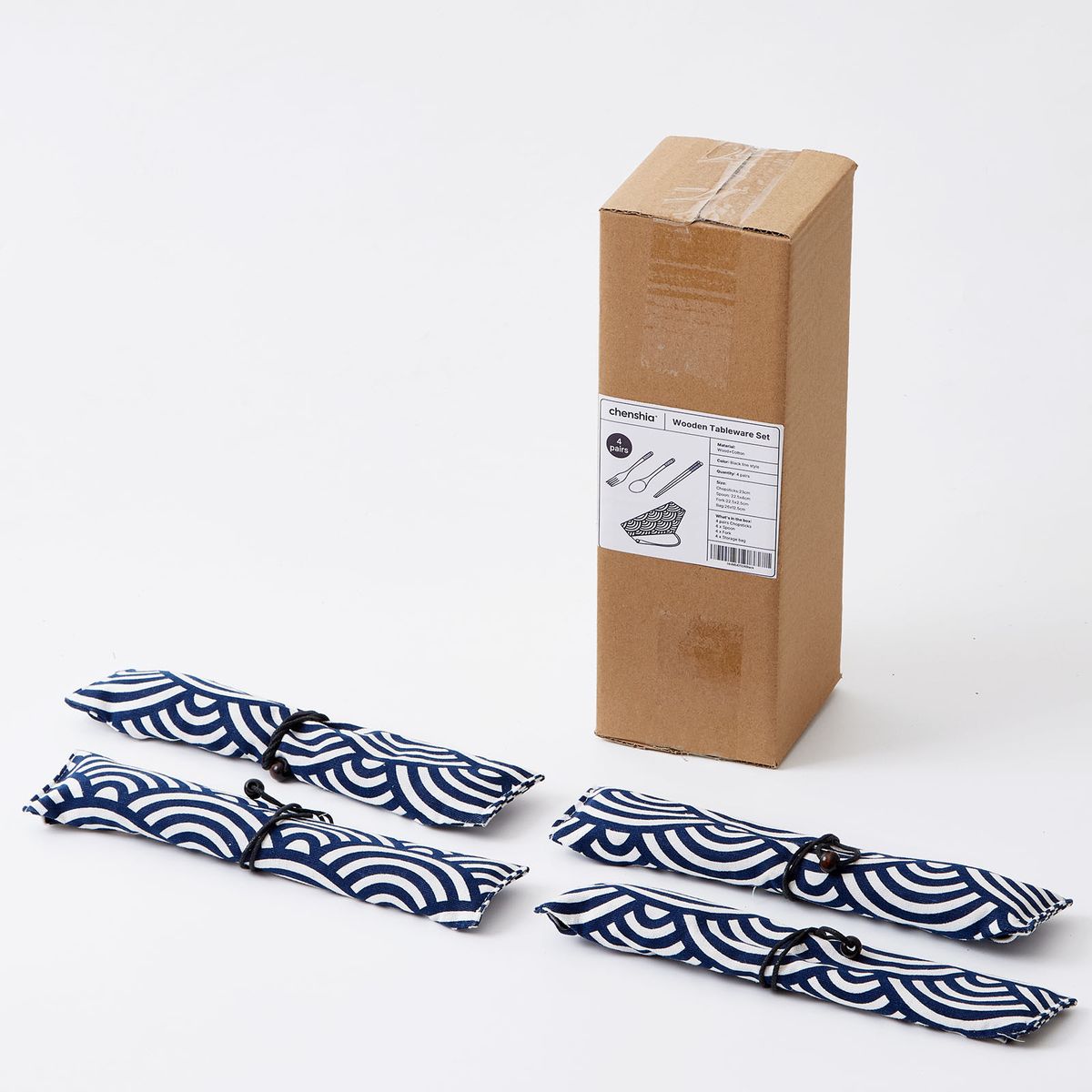 16Pc Ramen Noodle Cutlery Set - Brown