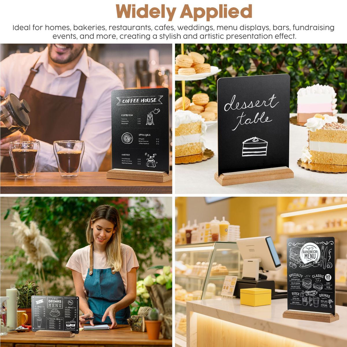 Chenshia 5pc Mini Chalkboard Signs - Food Menu Stands