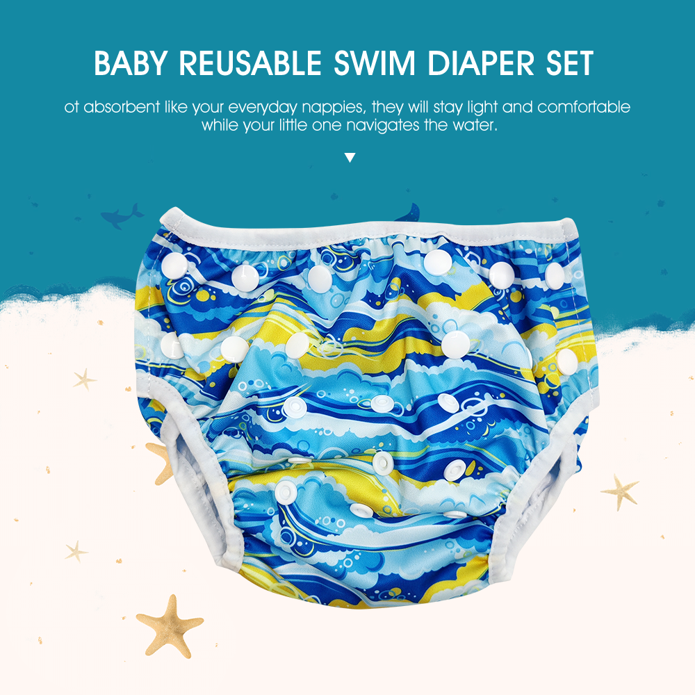 Blue Reusable Baby Swim Nappy Pack