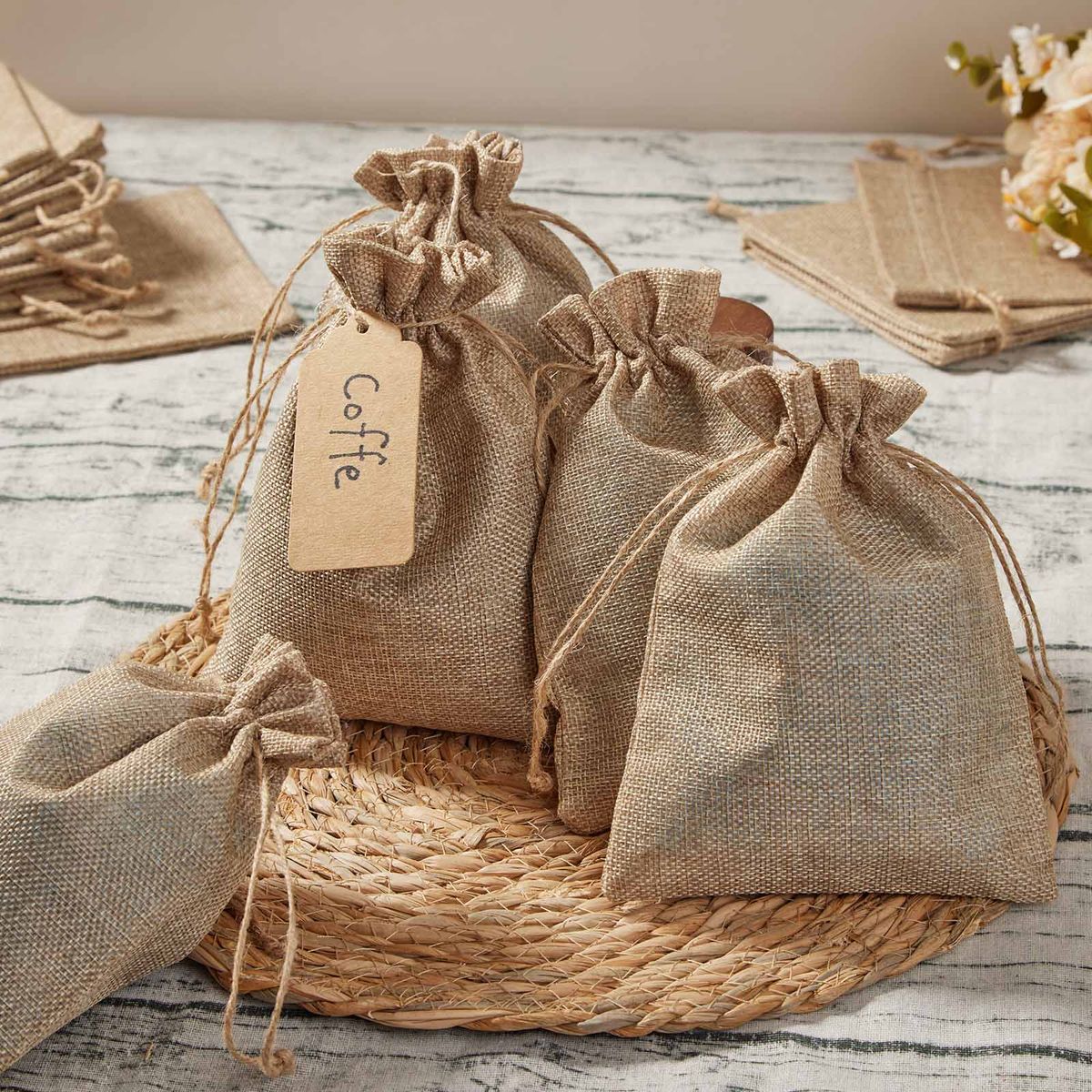 25-Piece DIY Craft Burlap Gift Bags