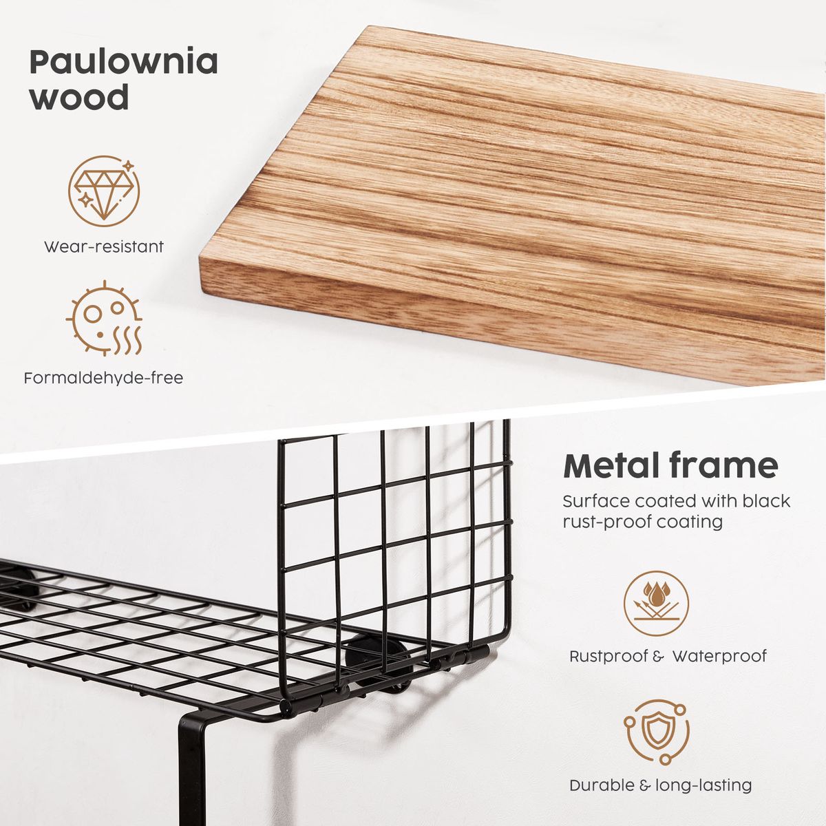 Chenshia Wall Mounted Towel Rack Floating Shelf Bathroom Organizer
