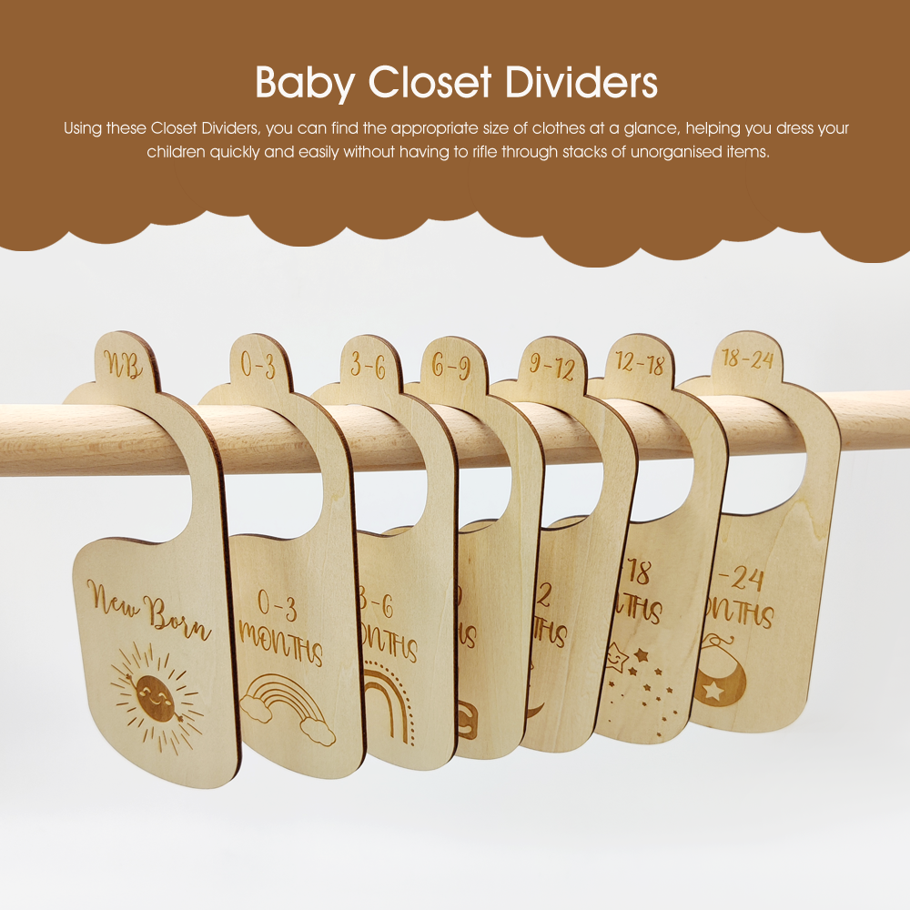 7Pc Wooden Baby Closet Dividers