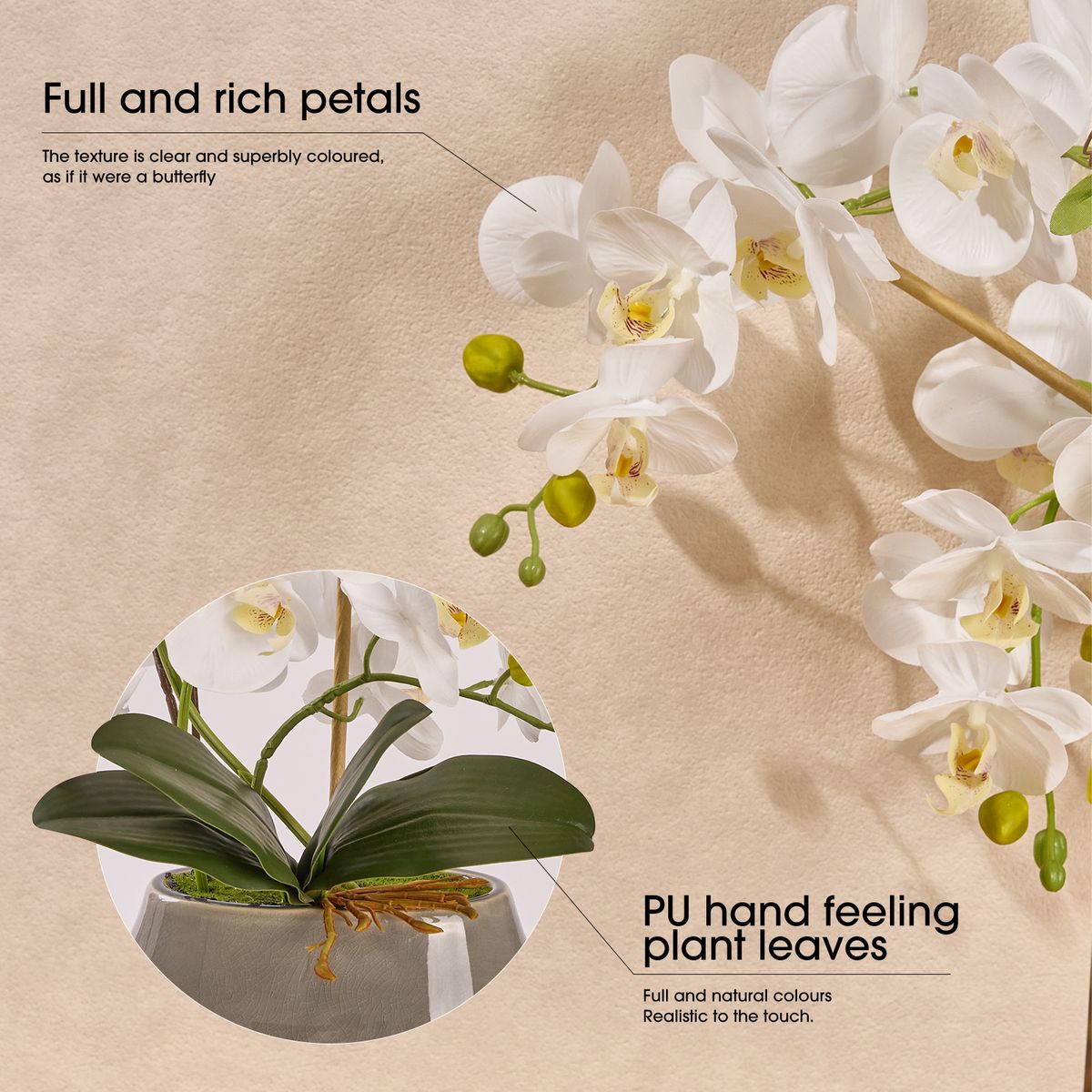 Artificial Orchid Plant Outdoor Pot Plant Decor