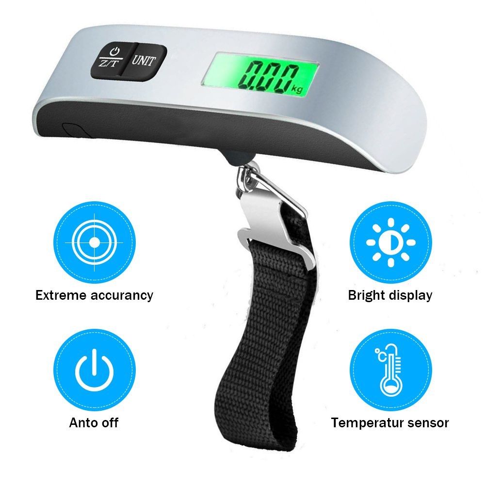 Portable Digital Luggage Scale with LCD Backlit Display
