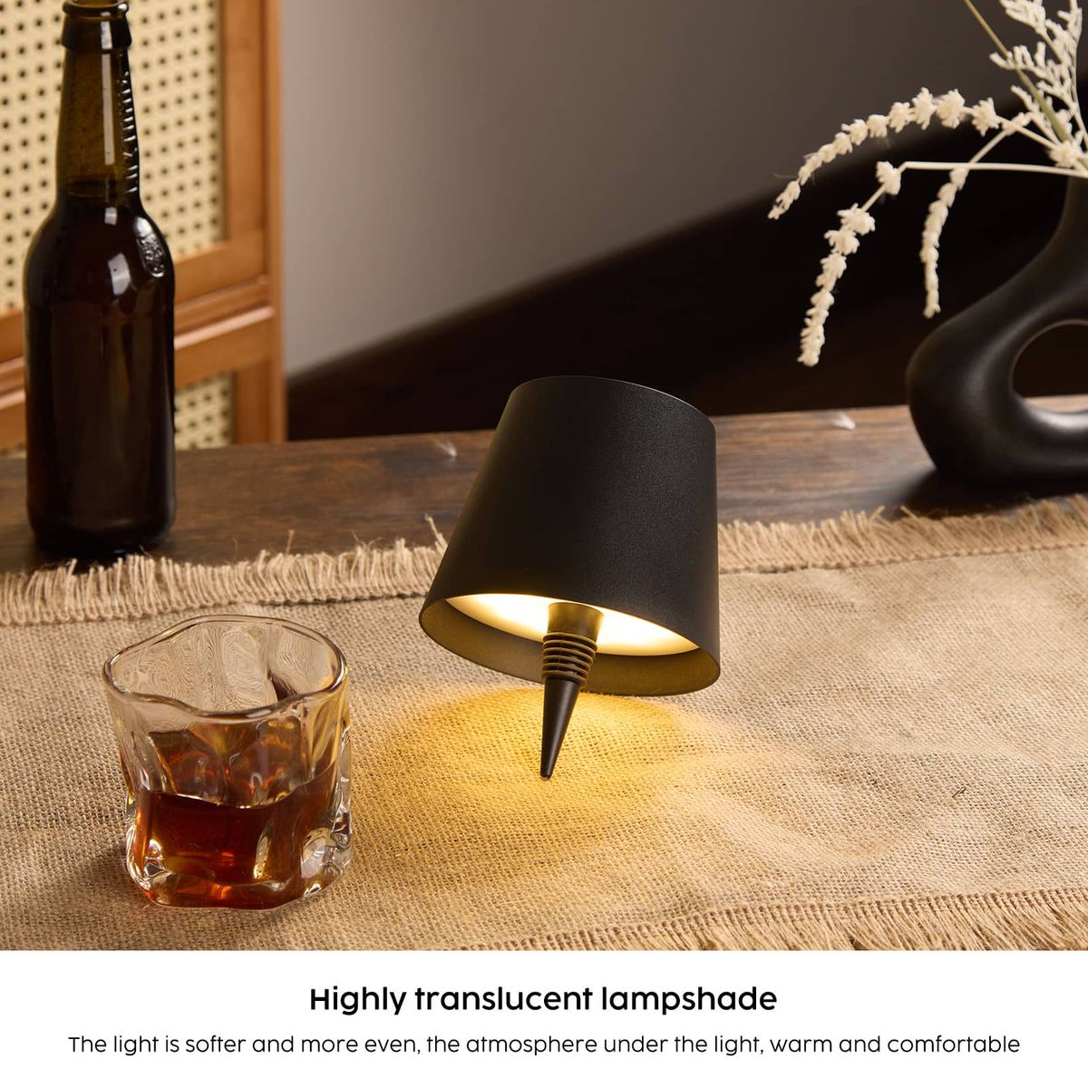 Wireless Bottle Lamp Touch Dimming LED Bar Light Rechargeable Table Lamp
