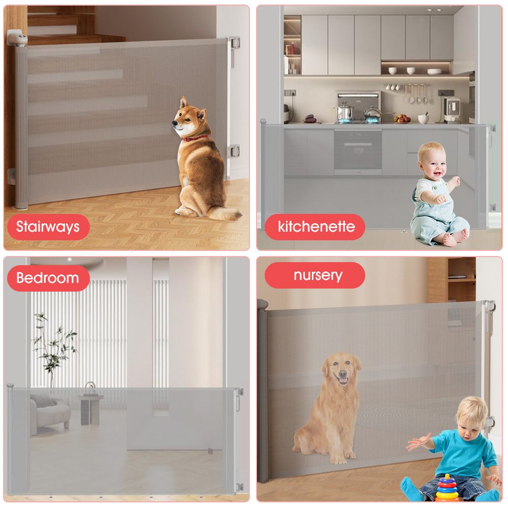 Extra-Wide Retractable Baby and Pet Safety Gate