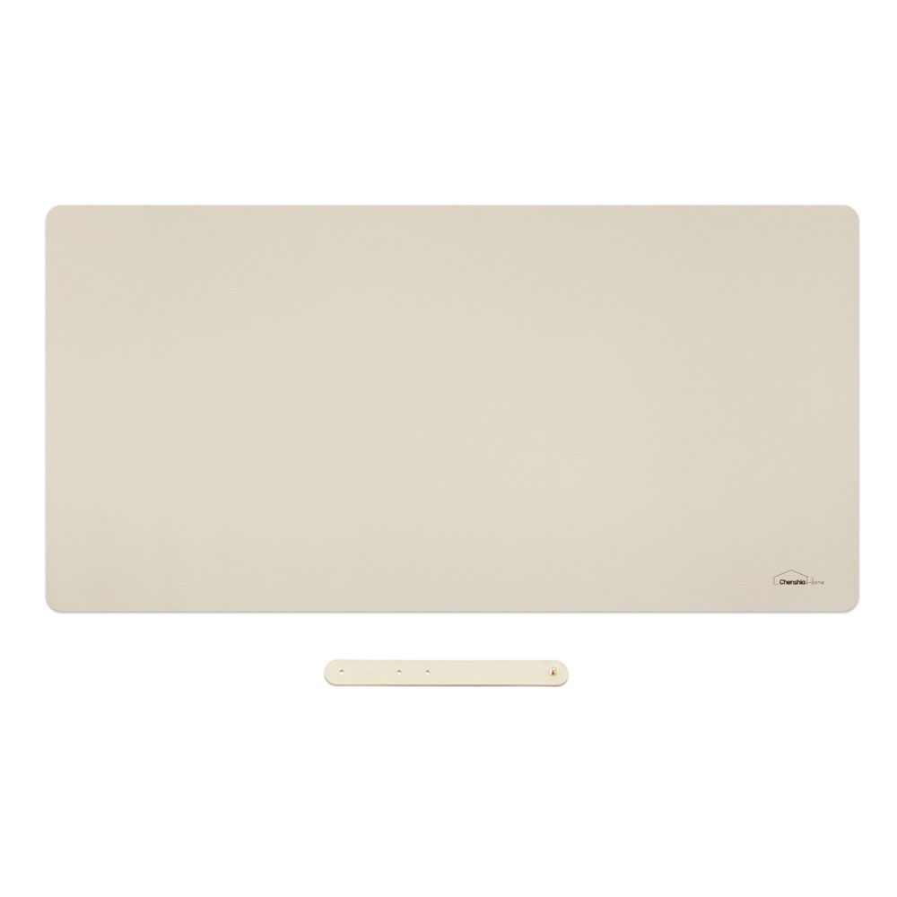 Leather Desk Pad Large Portable Desk Mat - White