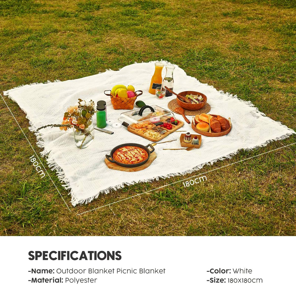 Woven Cotton Boho Outdoor Picnic Blanket