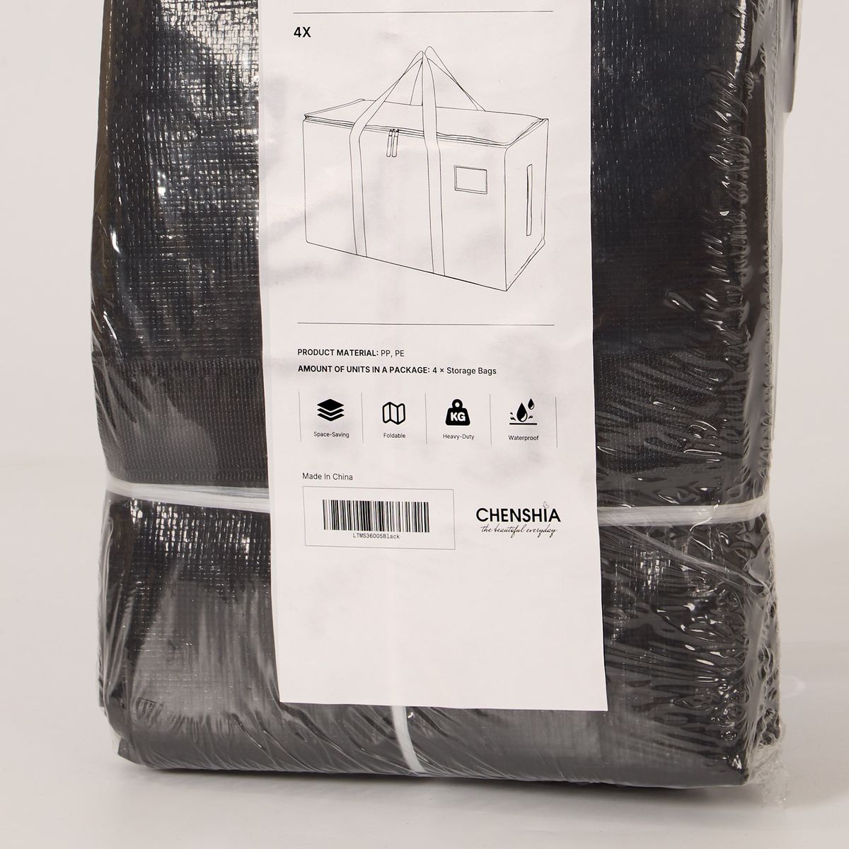 Heavy Duty Moving Bags Waterproof Clothes Storage Bag - 4 Pack