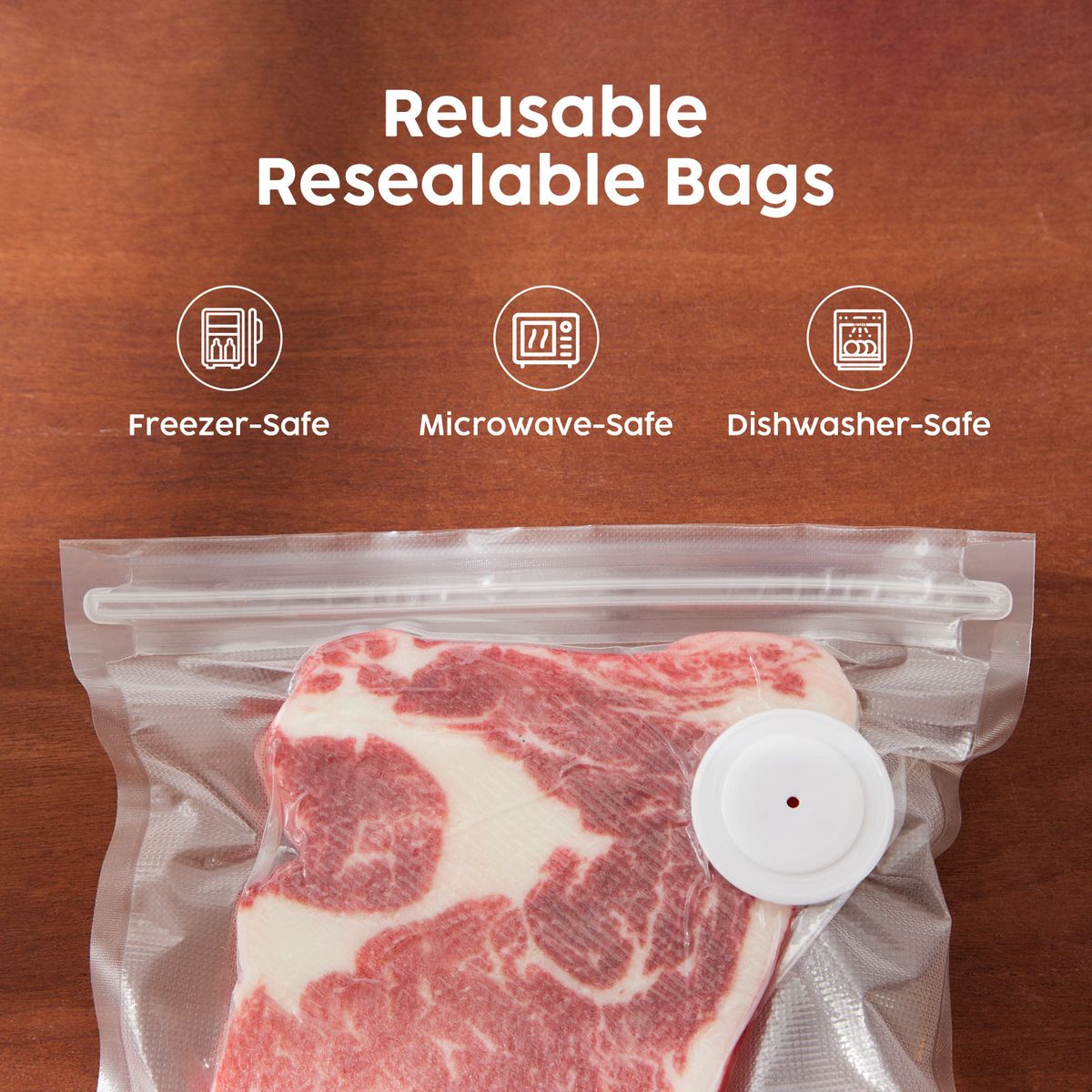 Rechargeable Handheld Vacuum Sealer with 30 Reusable Bags