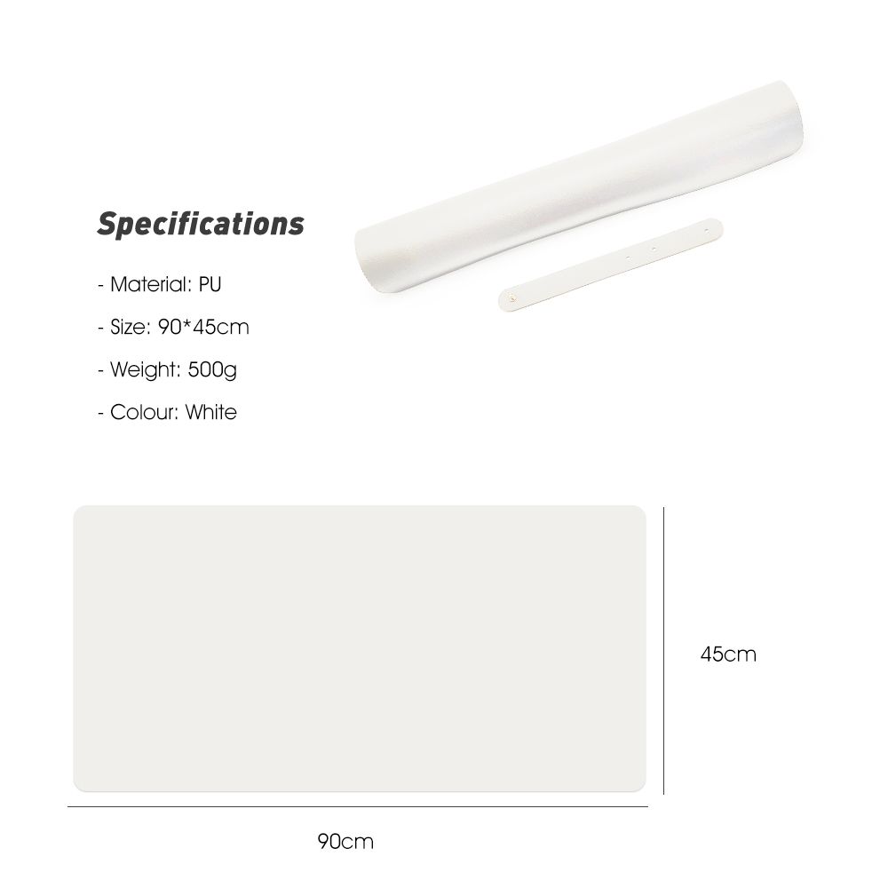 Leather Desk Pad Large Portable Desk Mat - White