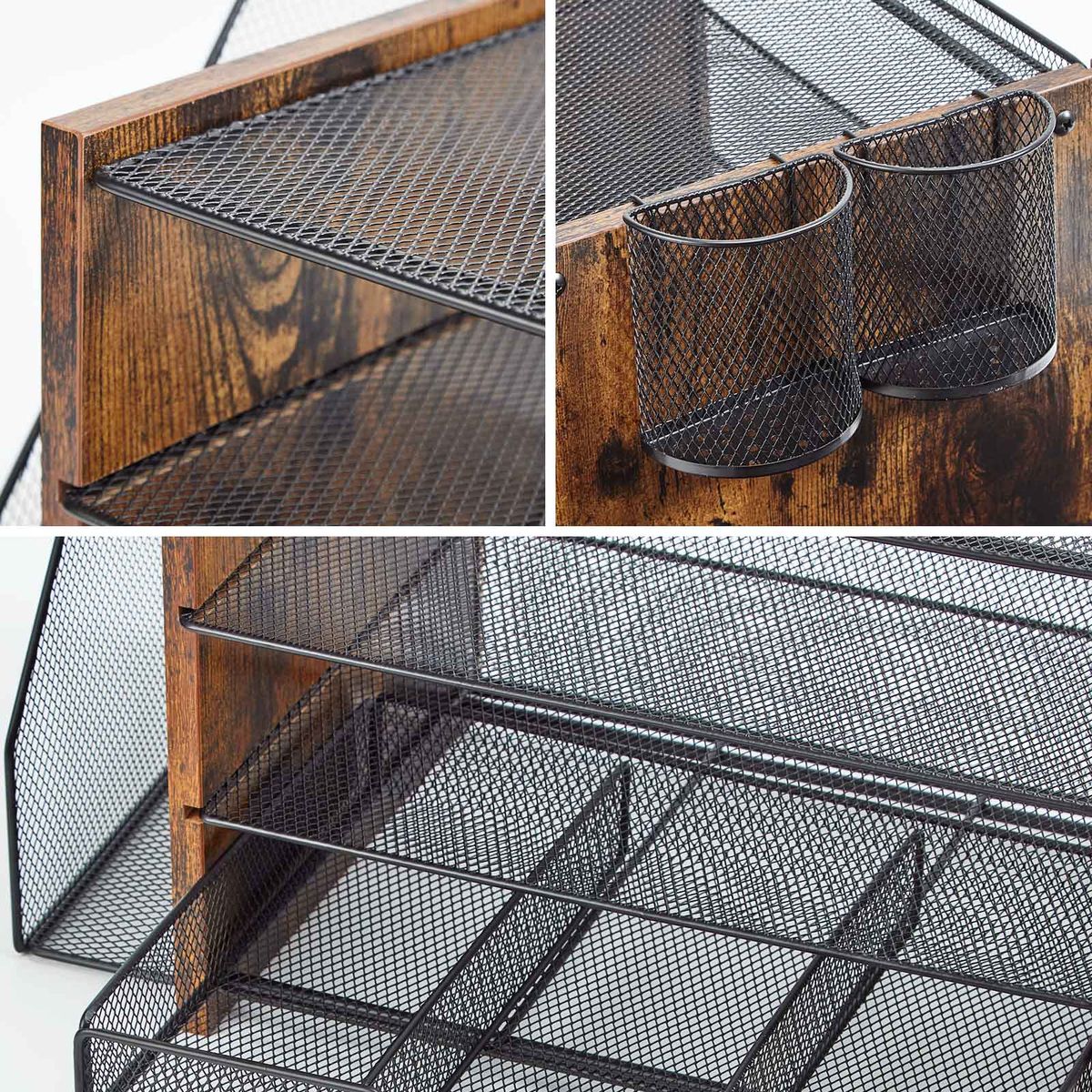 Chenshia 4-Tier Metal Desk Organiser Large Stationery & File Storage Rack