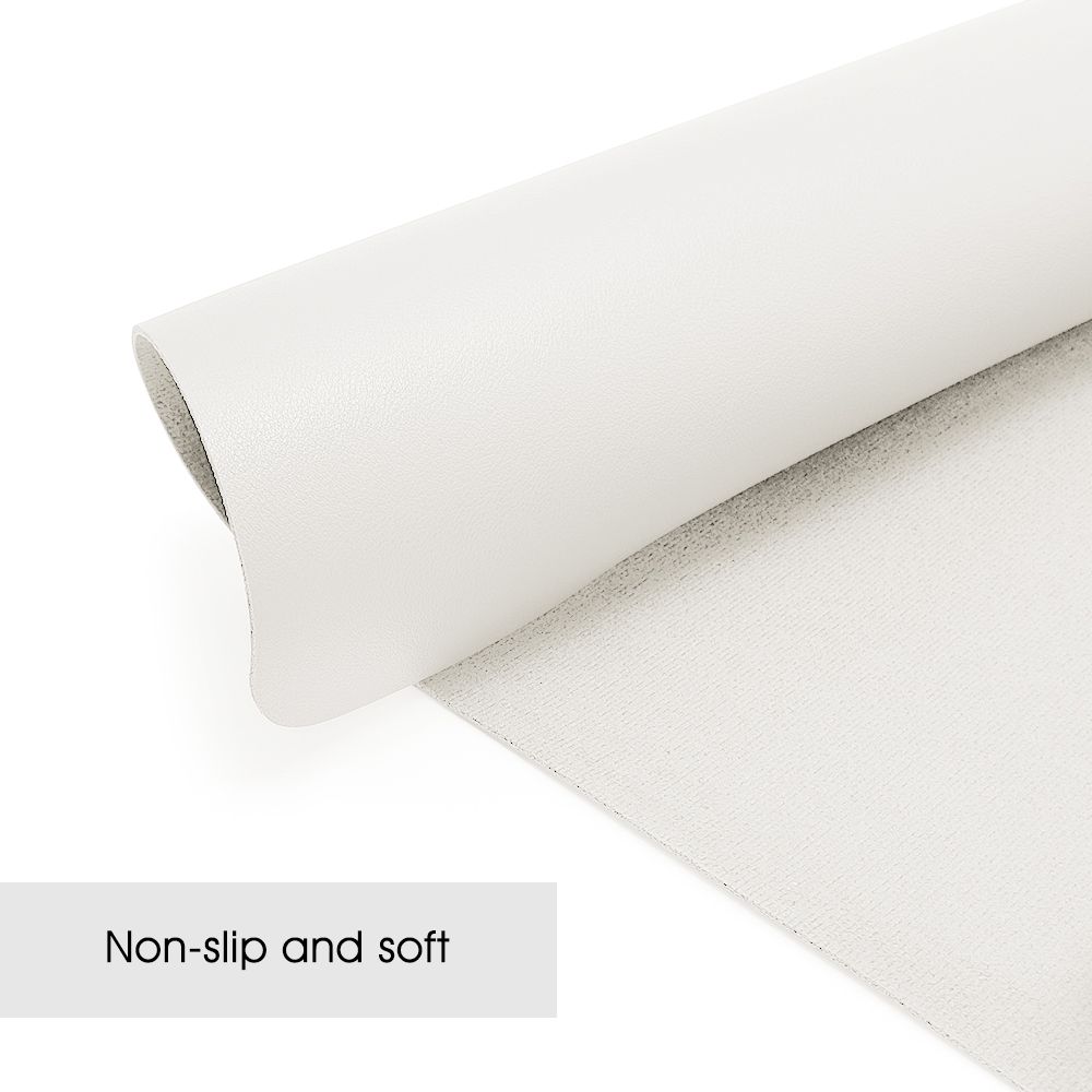 Leather Desk Pad Large Portable Desk Mat - White