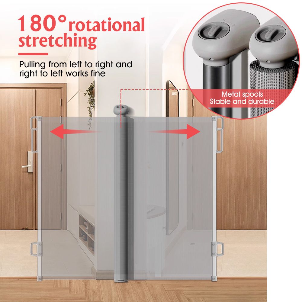 Extra-Wide Retractable Baby and Pet Safety Gate