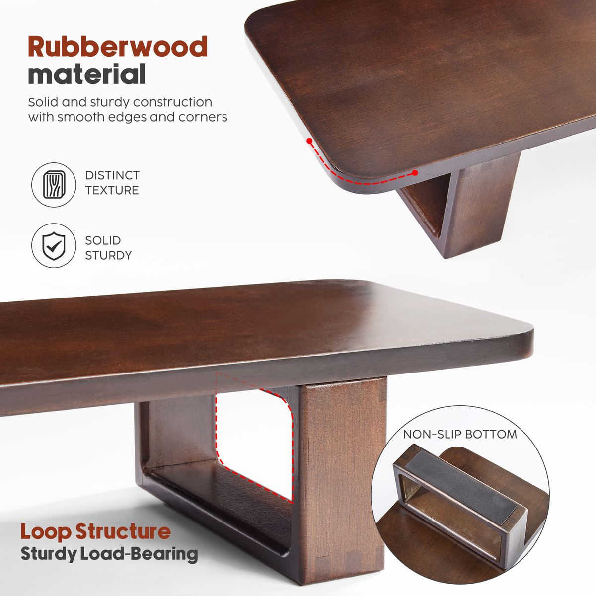 Chenshia Natural Wood Desktop Computer Monitor Riser Laptop Stand - 120cm