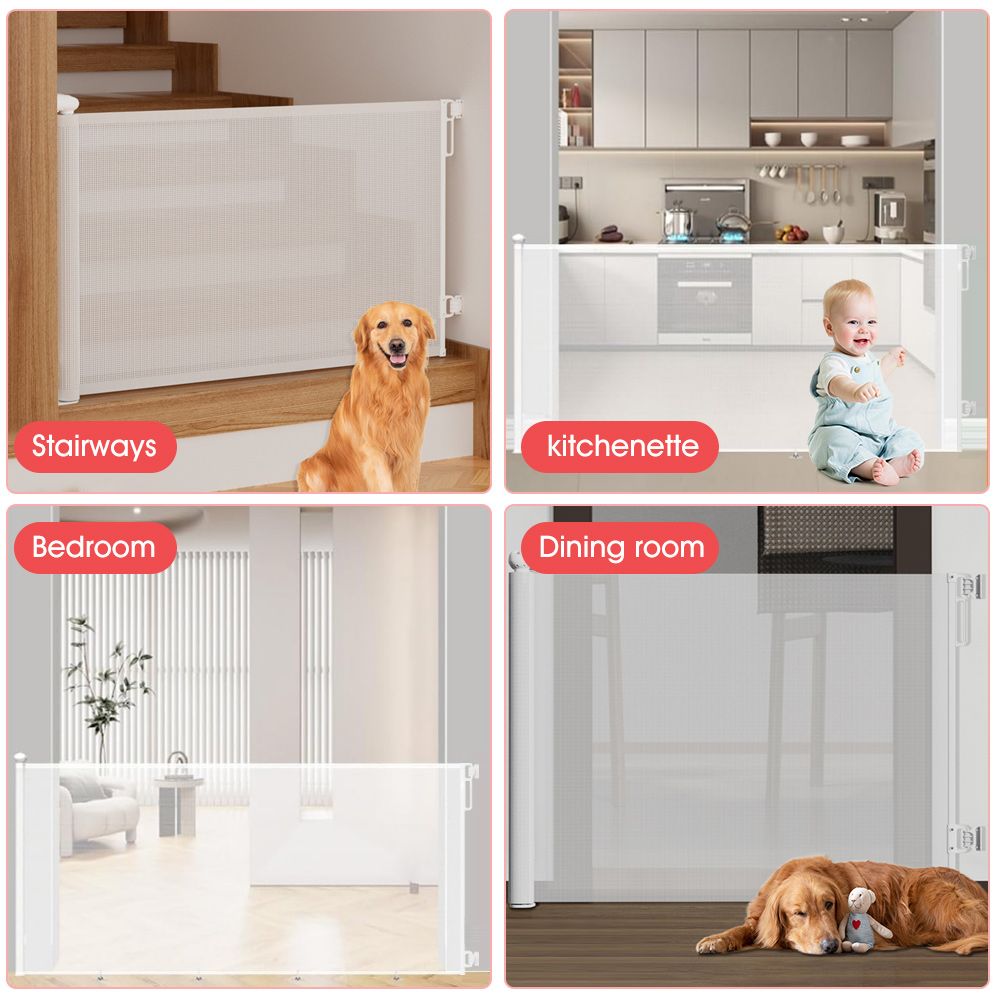 Extra-Wide Retractable Baby and Pet Safety Gate