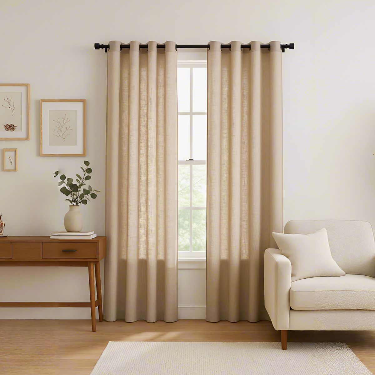 Heavy-Duty Steel Curtain Rod - Adjustable Up to 2.6m