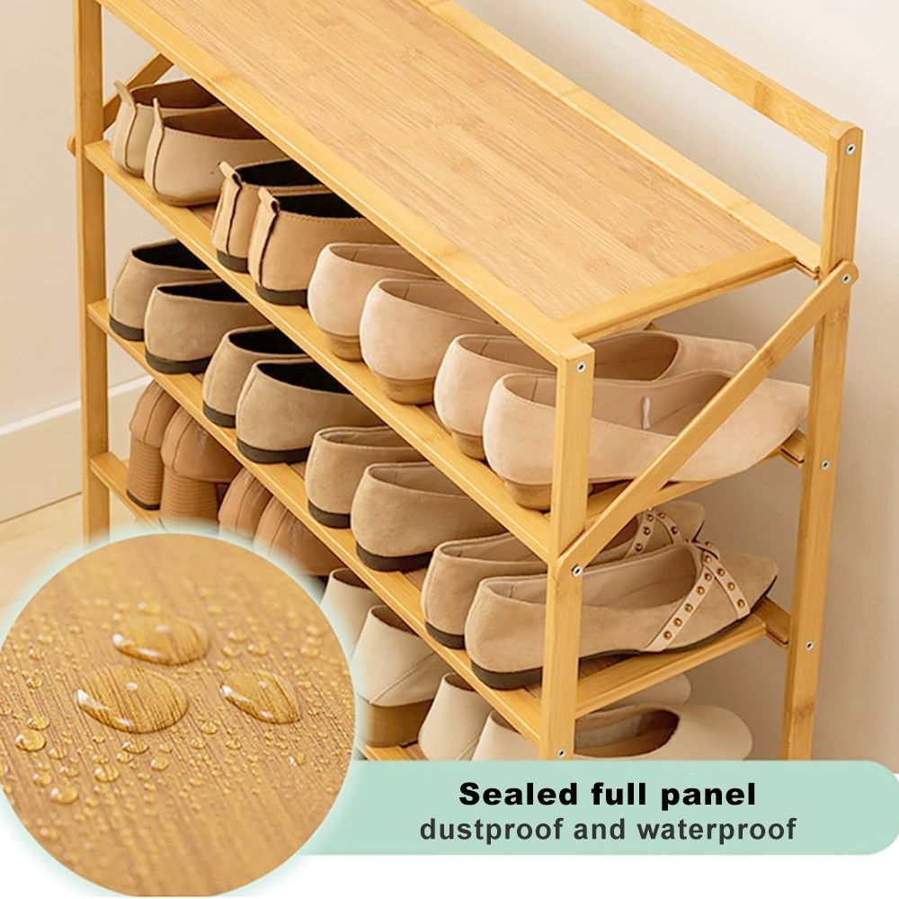 6-Tier Entryway Bamboo Shoe Rack Shoe Storage Organizer