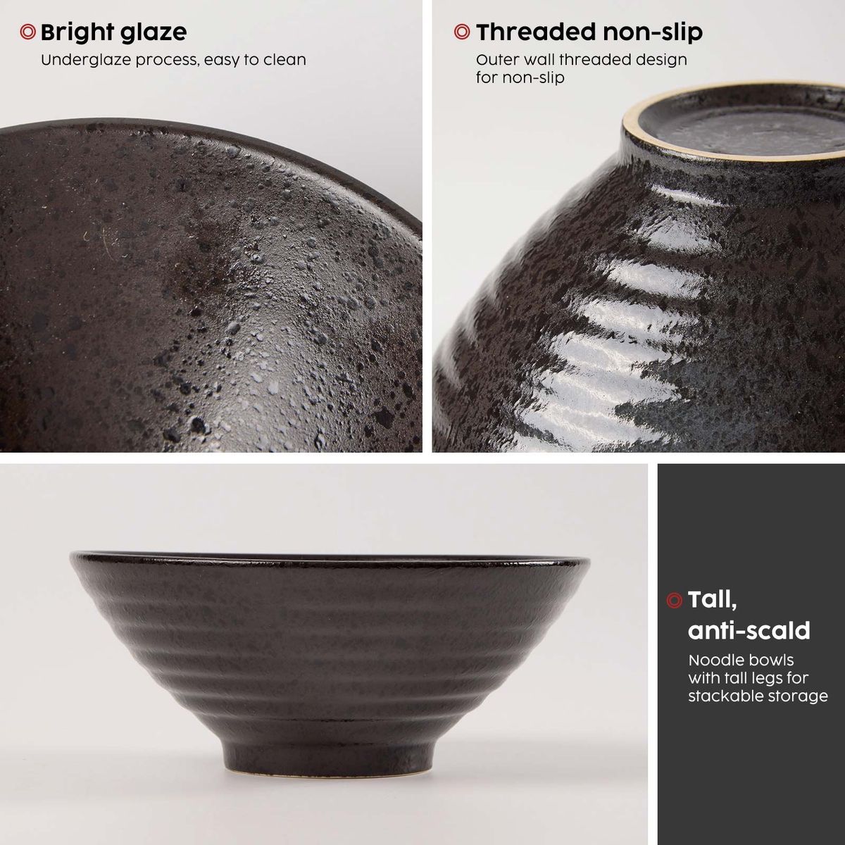20cm Ceramic Ramen Bowl - 2 Pack