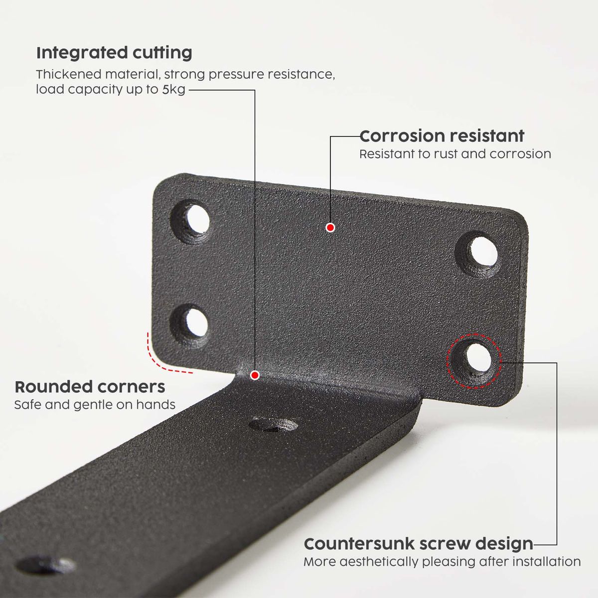 Heavy Duty Floating Shelf Brackets Metal Wall Mount Pack - 6 Pack