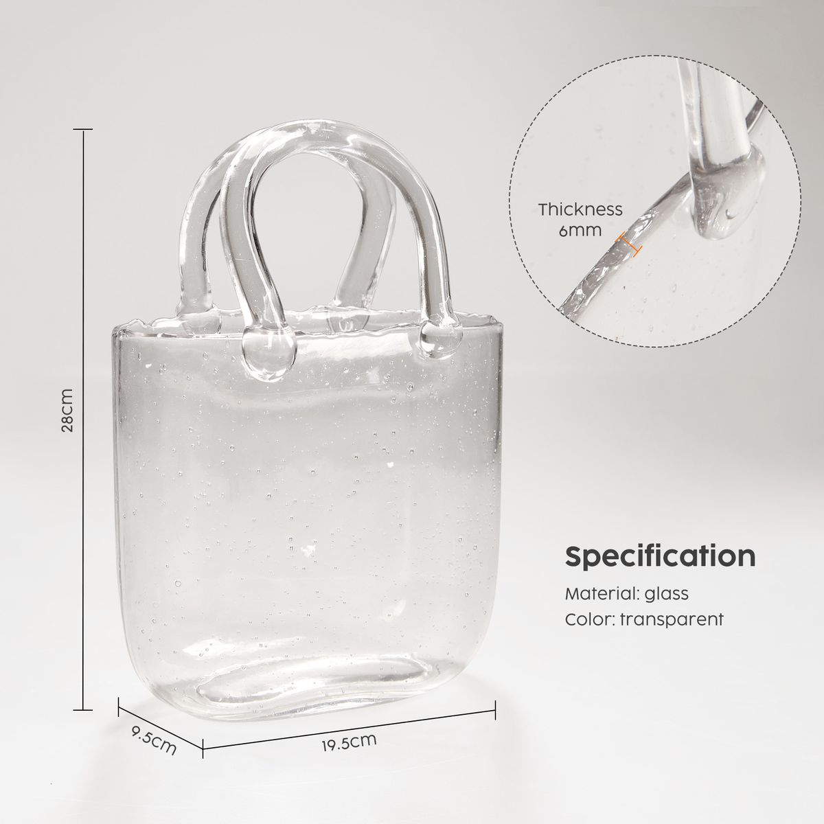 Glass Handbag Flower Vase