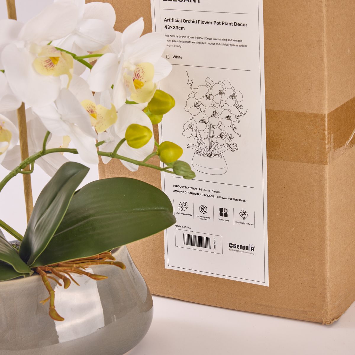 Artificial Orchid Plant Outdoor Pot Plant Decor