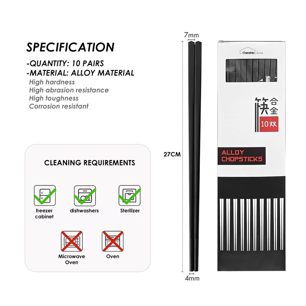 10-Pair Fiberglass Chopsticks
