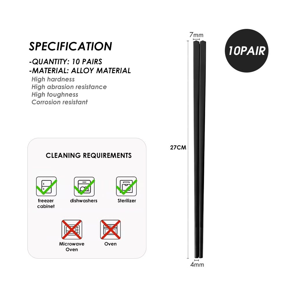 10-Pair Fiberglass Chopsticks