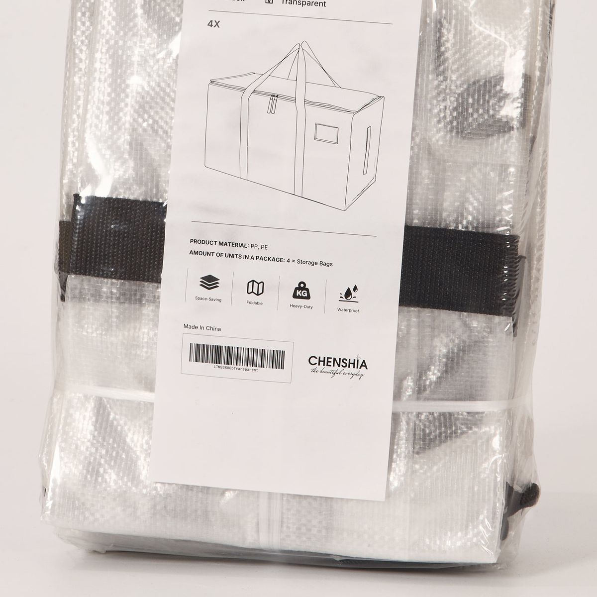 Heavy Duty Moving Bags Waterproof Clothes Storage Bag - 4 Pack