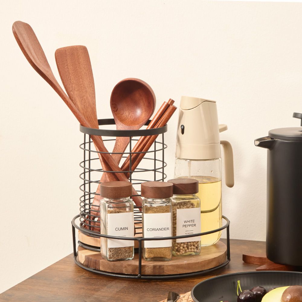 Acacia Wood Countertop Storage Organizer