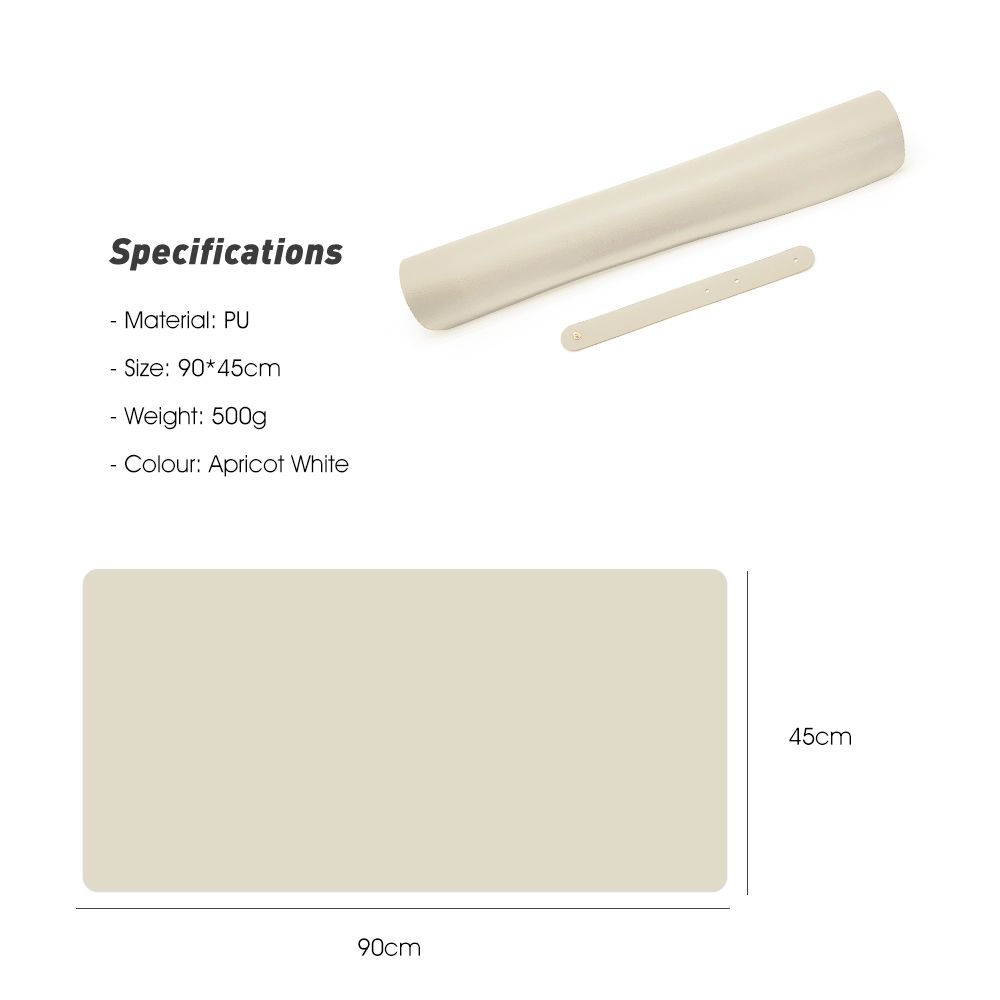 Leather Desk Pad Large Portable Desk Mat - White