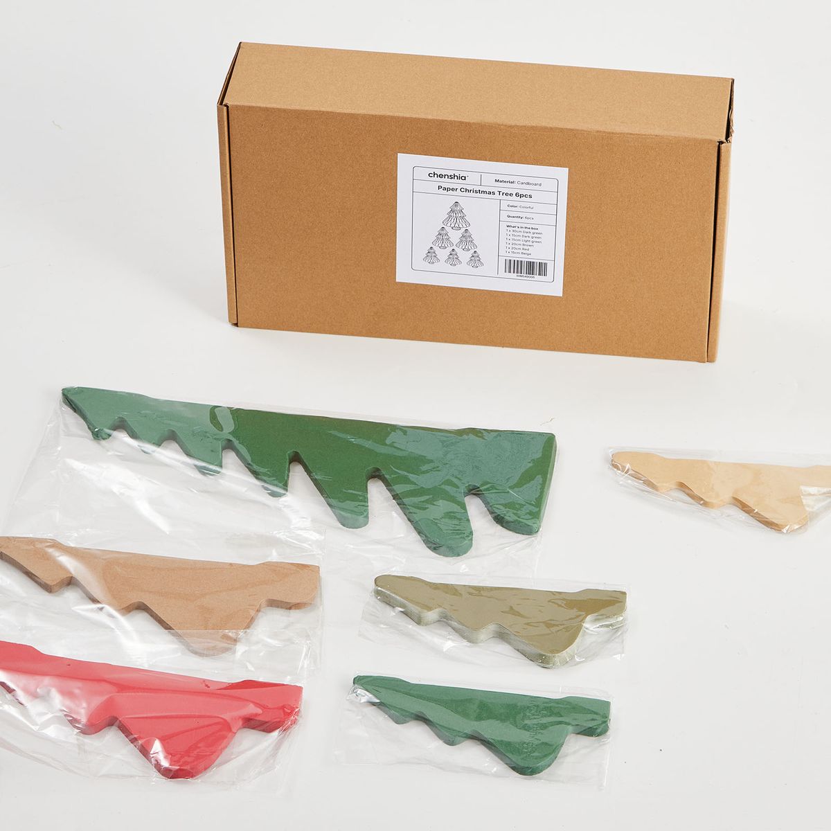 3D Honeycomb Paper Christmas Trees - 6 Pack