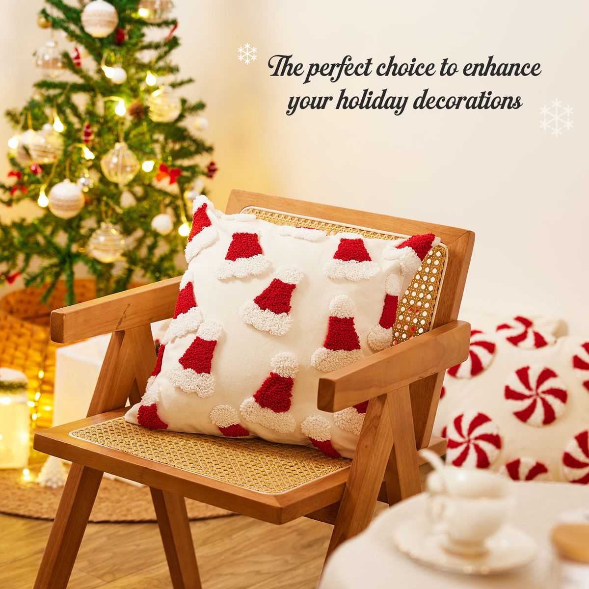 4-Pack Christmas Pillow Covers Festive Holiday Cushion Cases