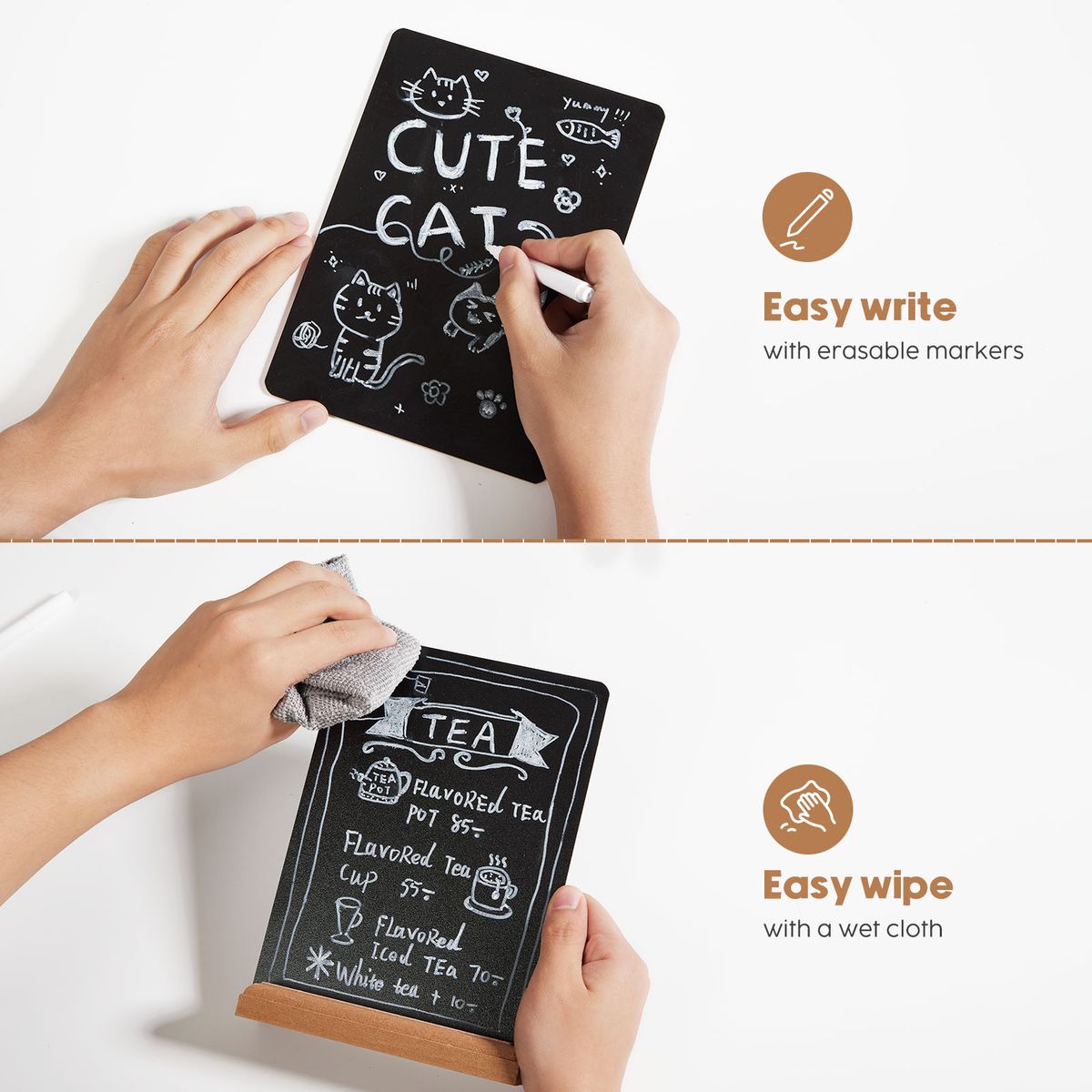 Chenshia 5pc Mini Chalkboard Signs - Food Menu Stands
