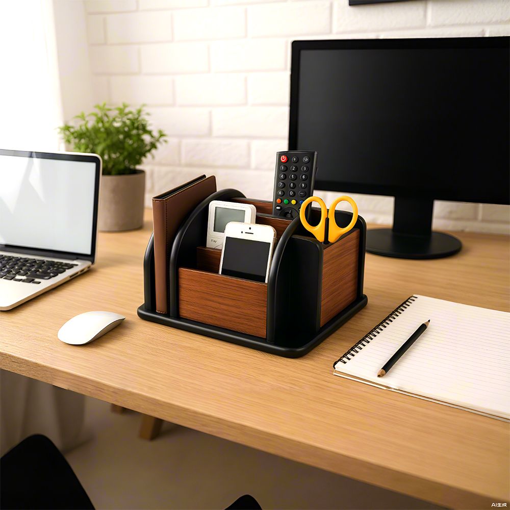 Chenshia Remote Control Organiser,Wooden Desk Organizer