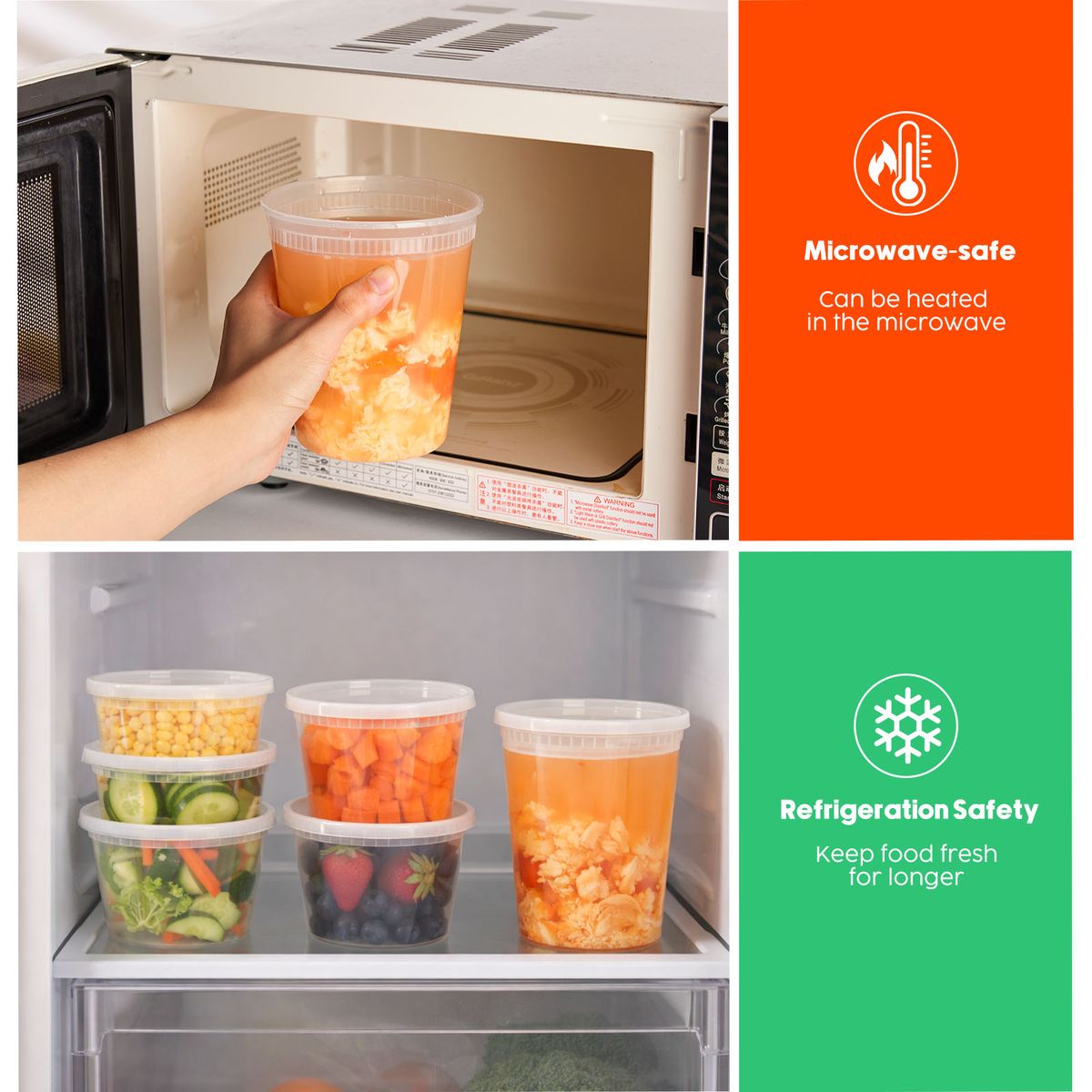 60 Pack Leak-Proof Deli Airtight Food Storage Containers BPA Free