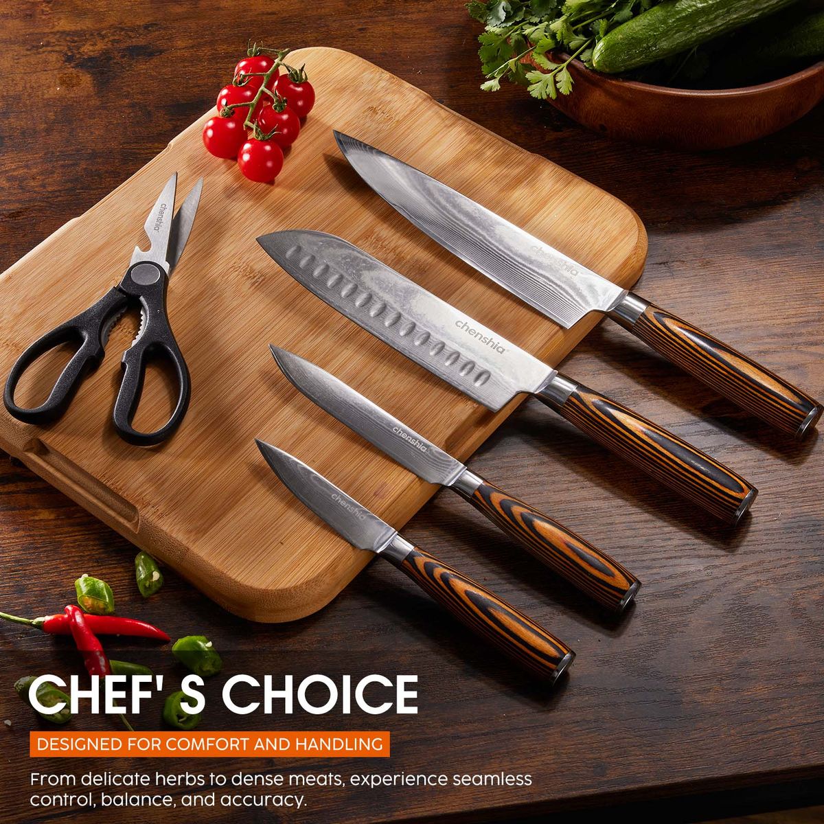 Damascus Knife Set - 5 Piece