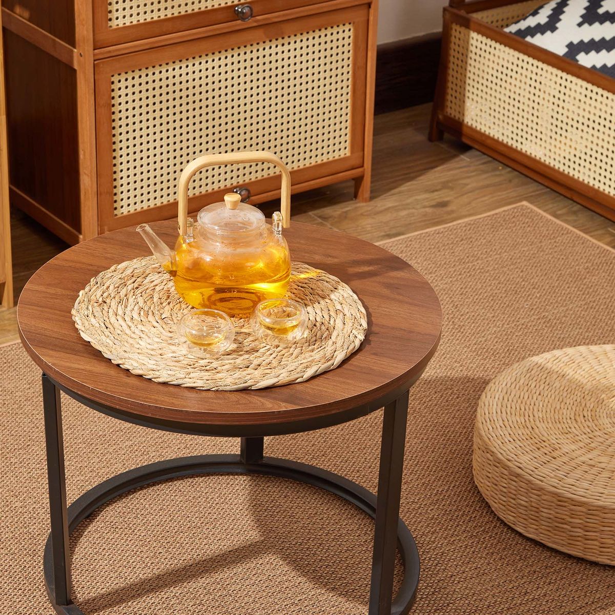 1L Borosilicate Glass Teapot with Bamboo Handle & Glass Infuser