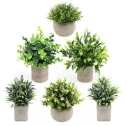 Mini Potted Artificial Decorative Table Plants - 6-Pack