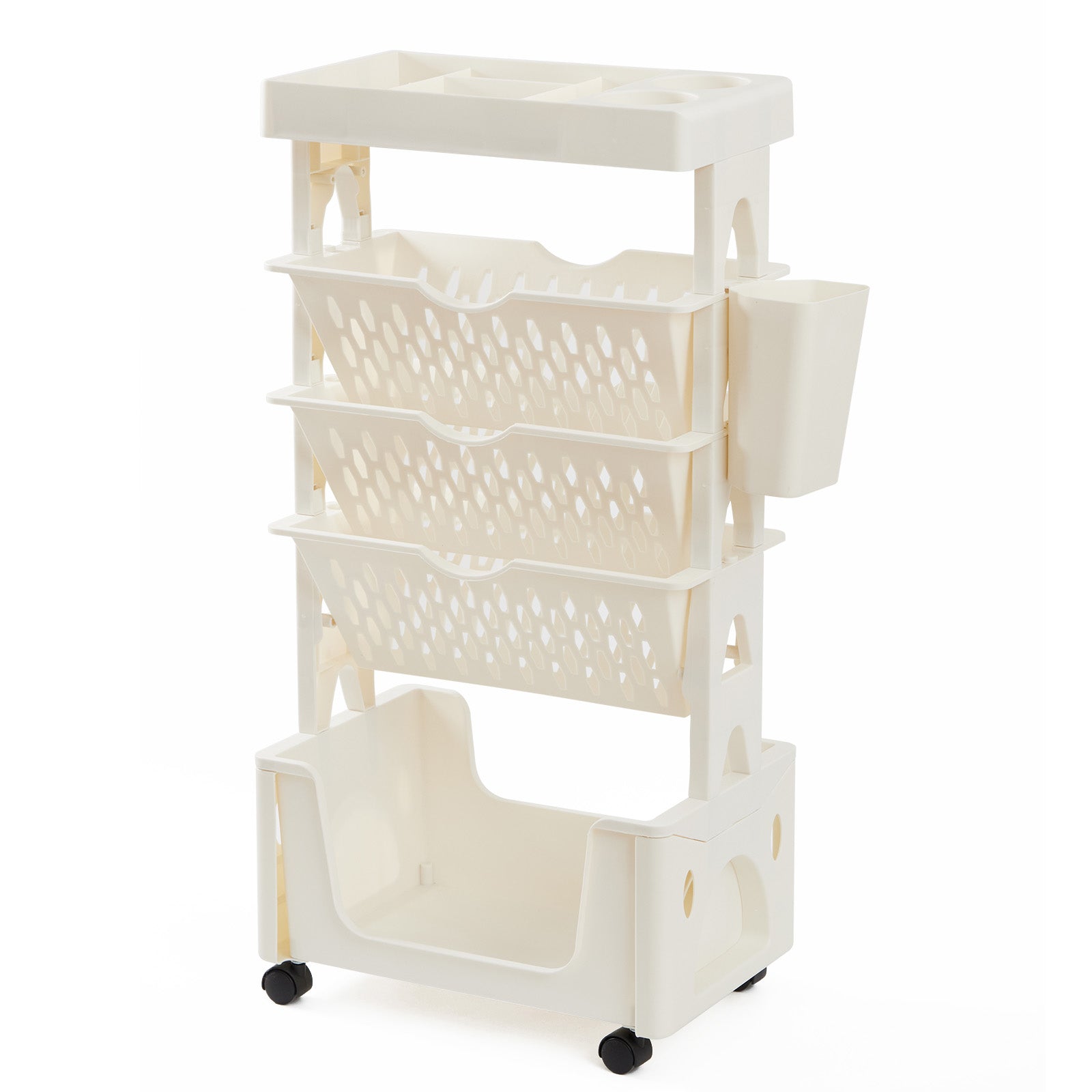 5-Tier Storage Rack Mobile Organiser Trolley Utility Cart