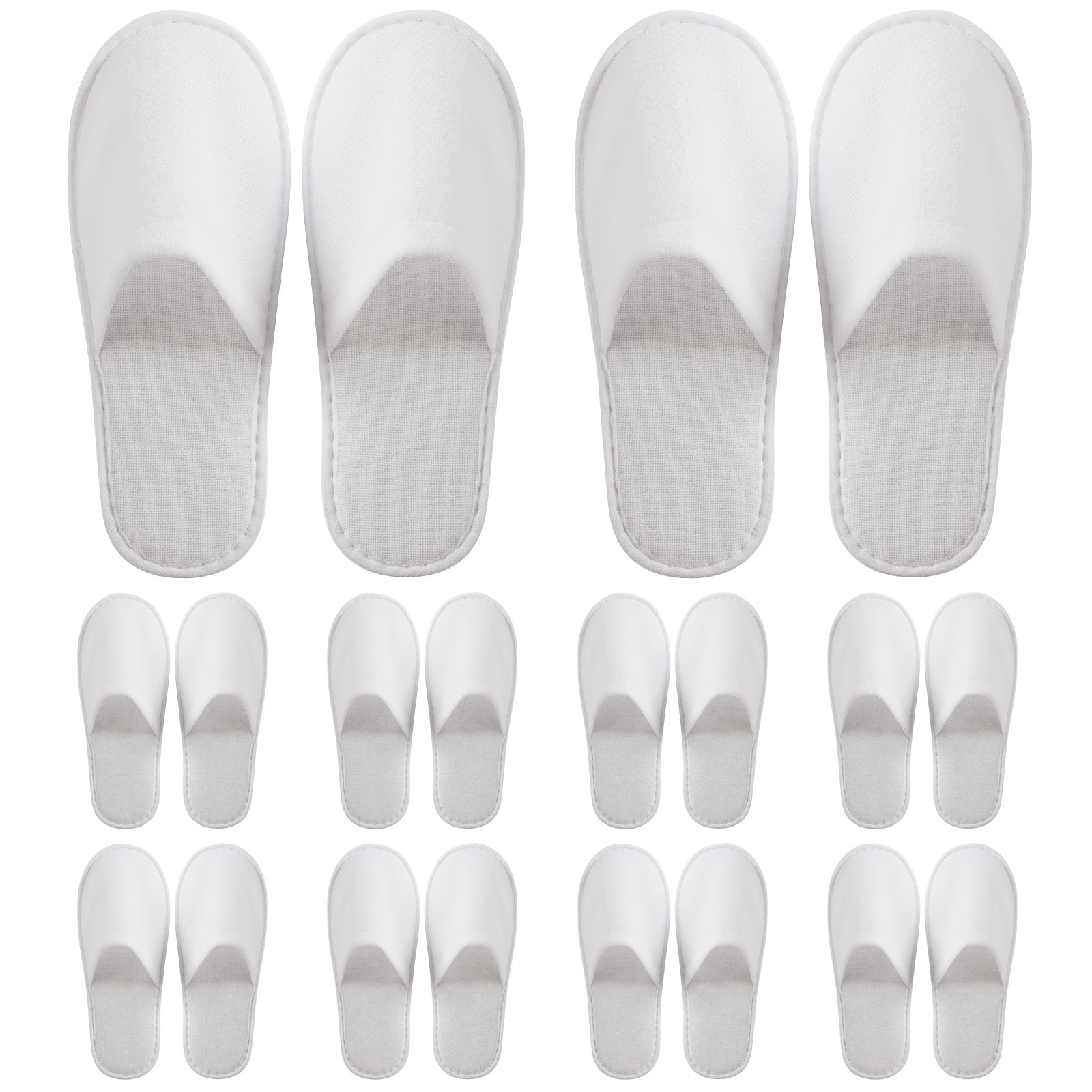 10pc White Disposable Slippers