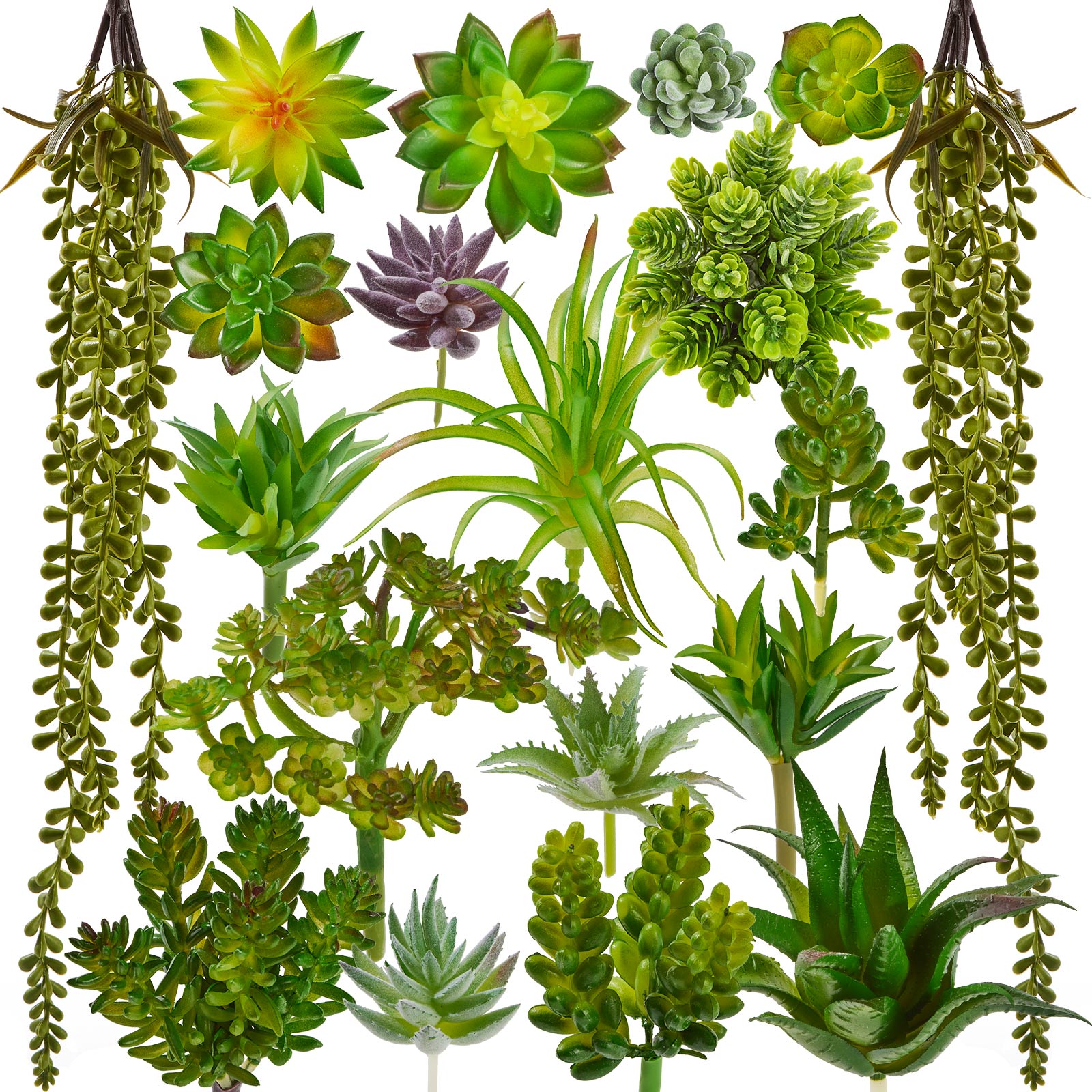 Artificial Succulent Plant Set Faux Succulent Assortment Unpotted Bulk Pack